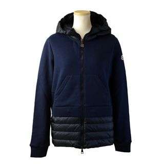 MONCLER ：モンクレール 　2016年秋冬新作　レディース　ダウン+スウェット　コンビフーディー　ネイビー(777)