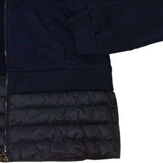 MONCLER ：モンクレール 　2016年秋冬新作　レディース　ダウン+スウェット　コンビフーディー　ネイビー(777)