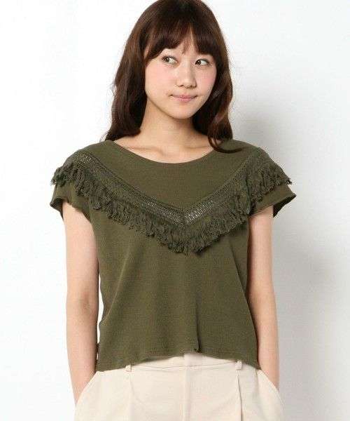 ワッフルフリンジTシャツ/AEＢC ﾜｯﾌﾙﾌﾘﾝｼﾞ T