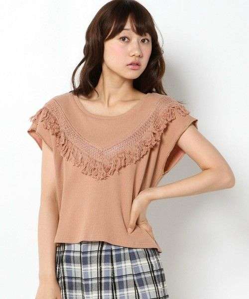 ワッフルフリンジTシャツ/AEＢC ﾜｯﾌﾙﾌﾘﾝｼﾞ T