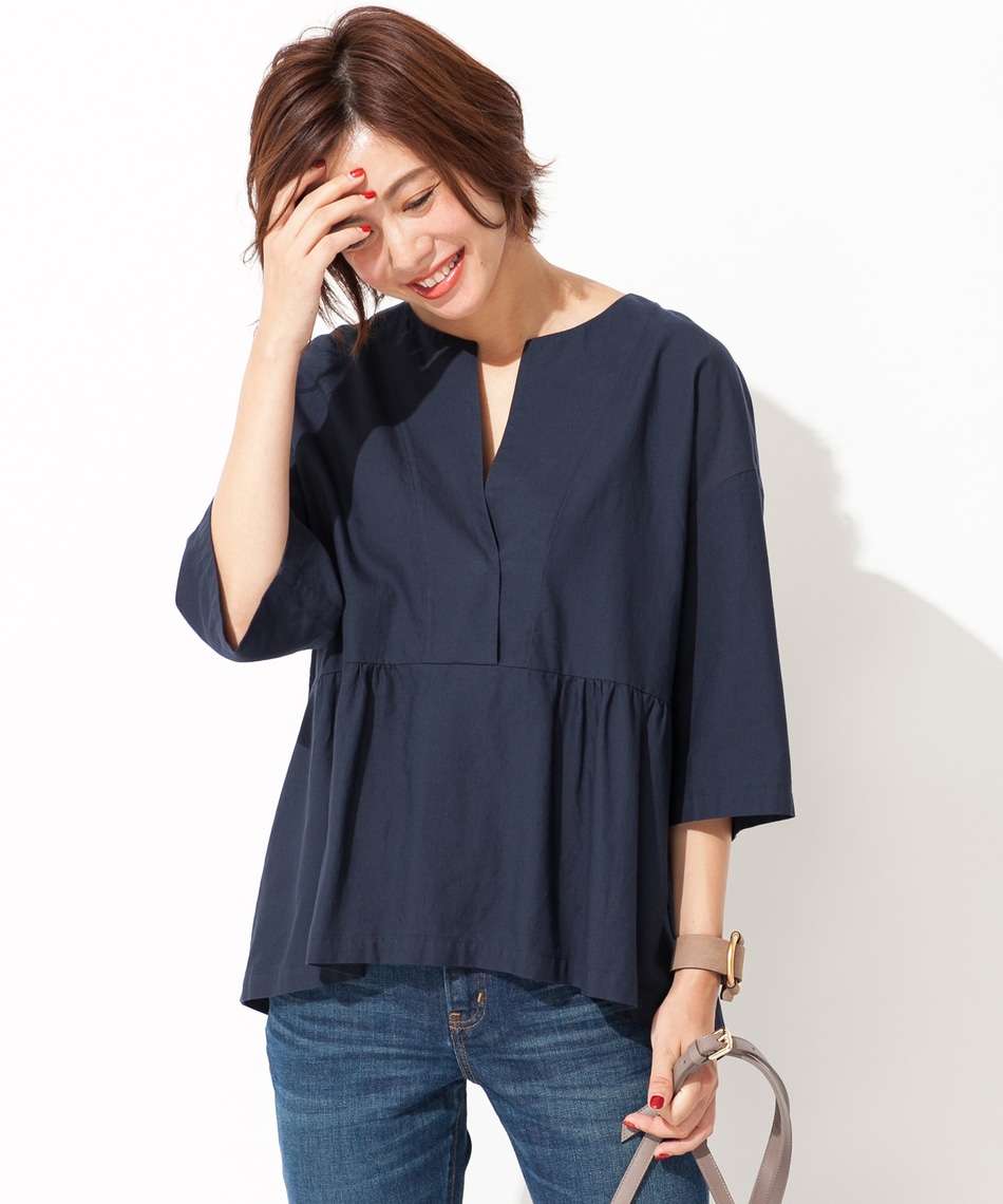 【洗える！】Cotton Twill ぺプラム ブラウス / 23区 【公式通販】オンワード・クローゼット