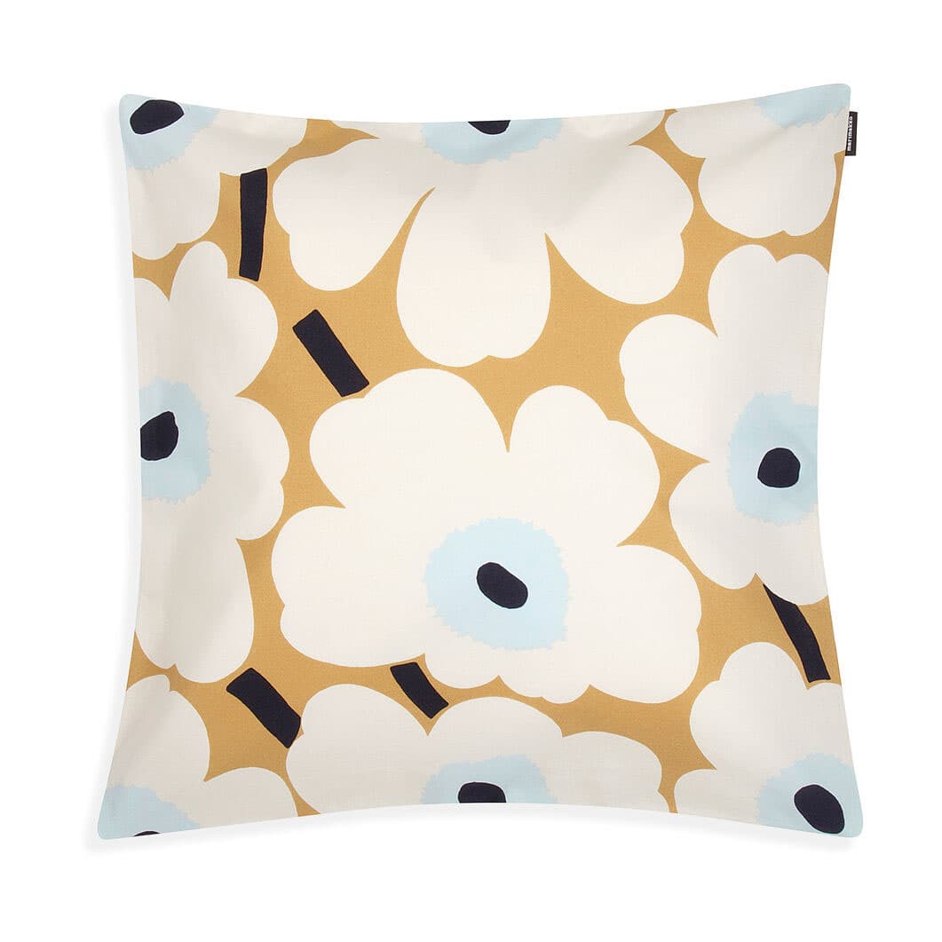 Marimekko クッションカバー Pieni Unikko ベージュ×ホワイト(Pieni Unikko ベージュ×ホワイト)：ホーム