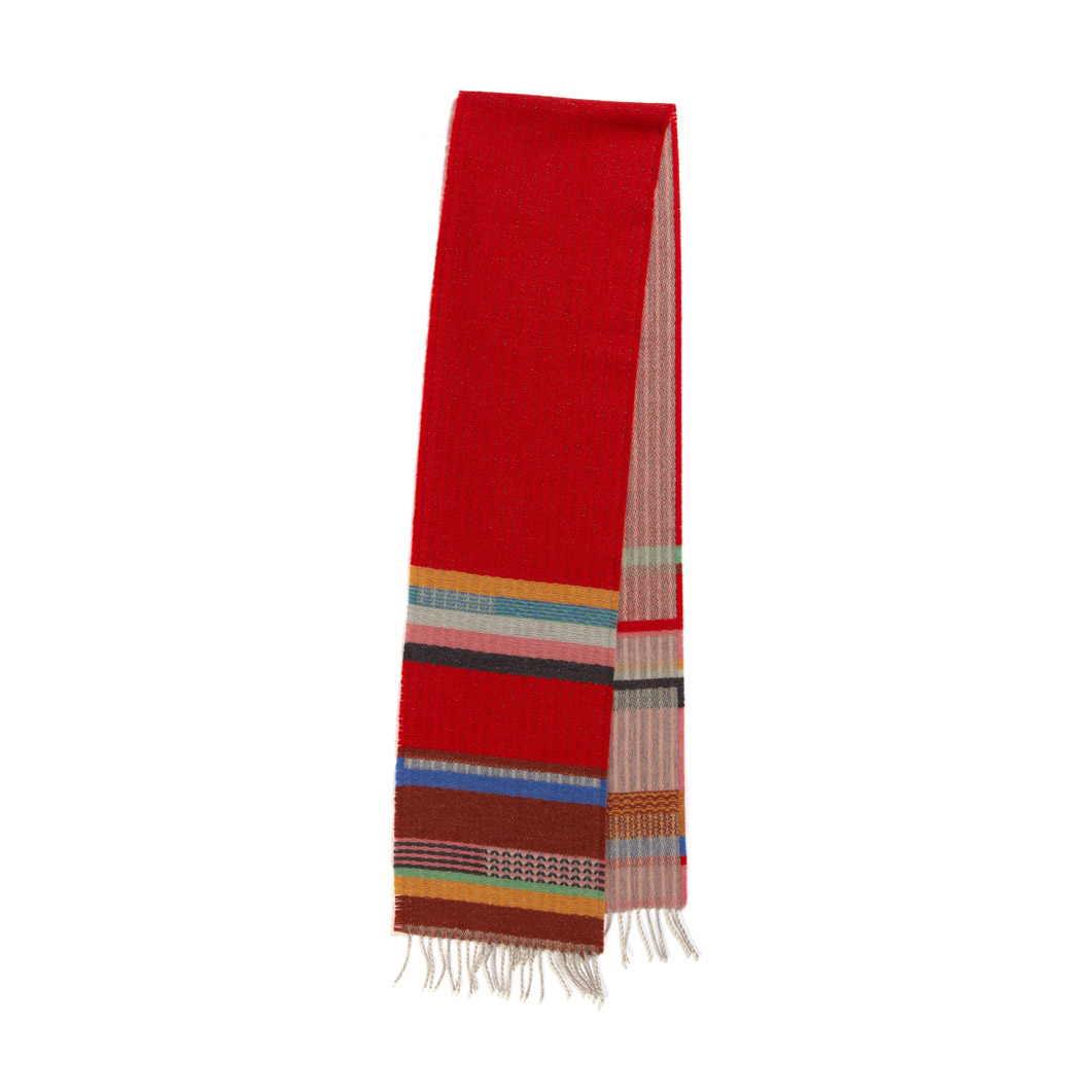 Wallace ＆ Sewell ウールマフラー Darland レッド(Darland レッド)：ファッション