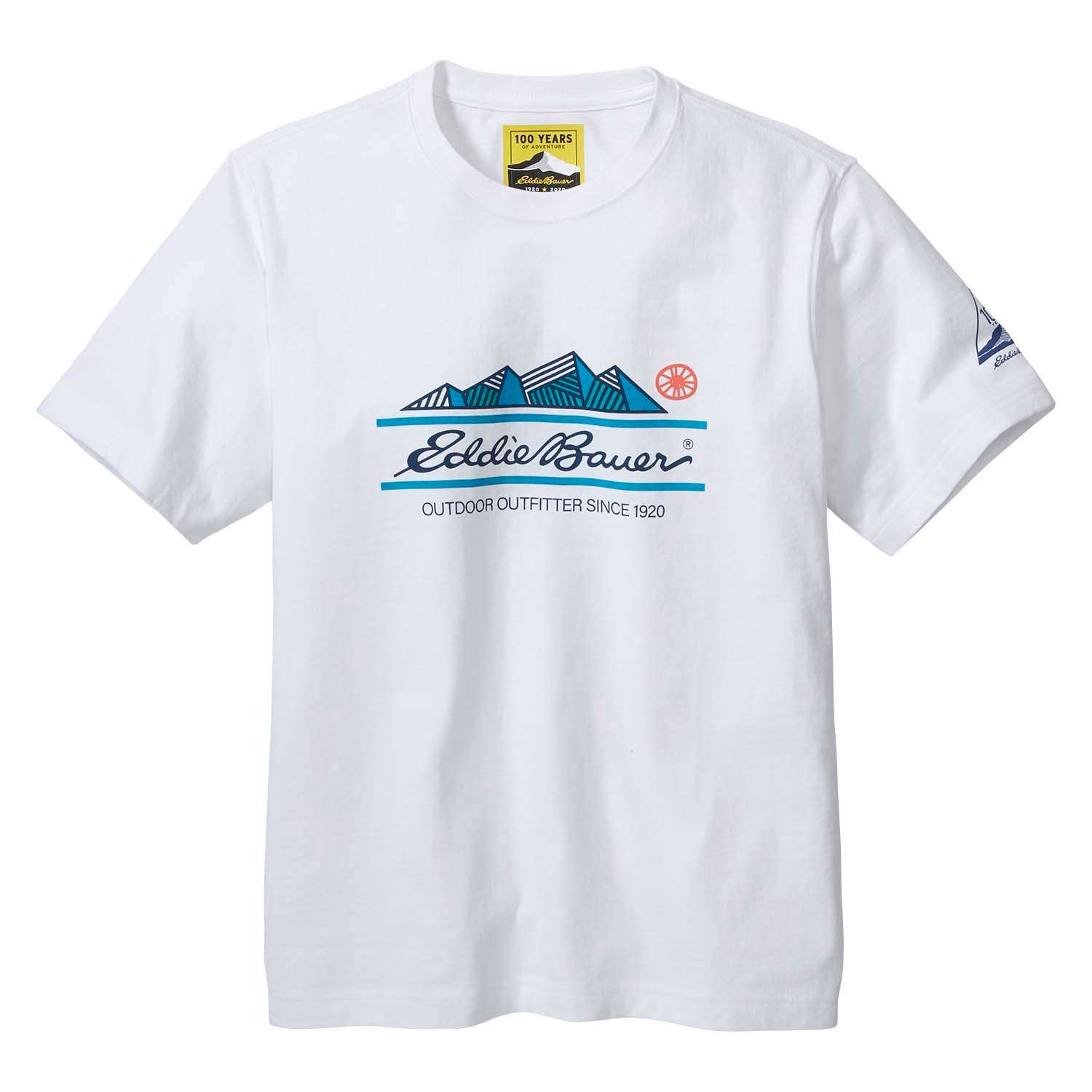 メンズ　半袖１００ＴＨアニバーサリーマウンテンロゴＴシャツ(L　クリーク): スウェット - メンズ | エディー・バウアー オンラインストア【公式】