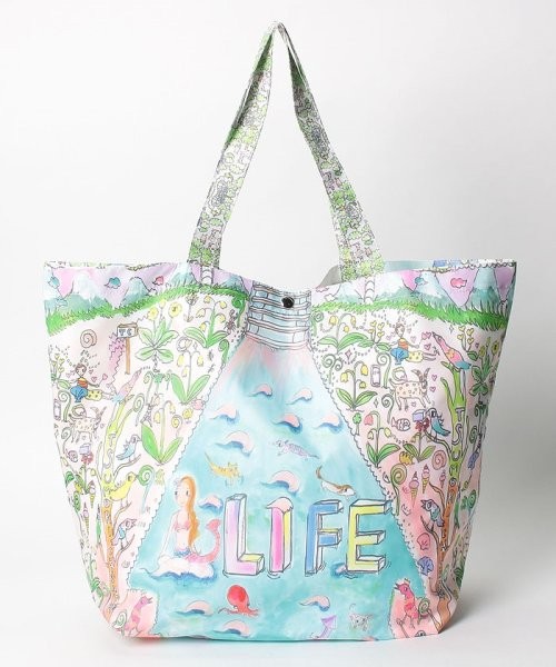 カラフルライフ、フラワーキャット　トートバッグ(504611002) | ツモリチサトキャリー(tsumori chisato CARRY) - MAGASEEK