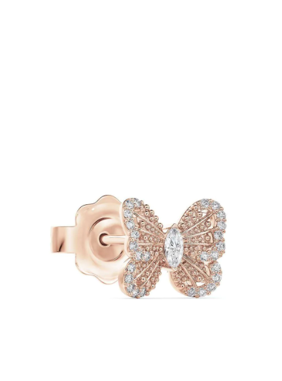 DE BEERS Portraits of Nature バタフライ ダイヤモンド ピアス 18Kローズゴールド