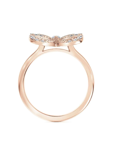 DE BEERS Portraits of Nature バタフライ ダイヤモンド リング 18Kローズゴールド