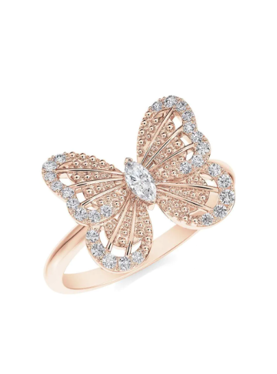 DE BEERS Portraits of Nature バタフライ ダイヤモンド リング 18Kローズゴールド