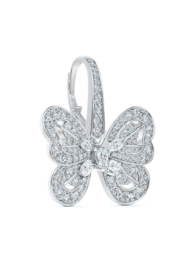 De Beers Jewellers Portraits of Nature バタフライ ダイヤモンド ピアス 18Kホワイトゴールド