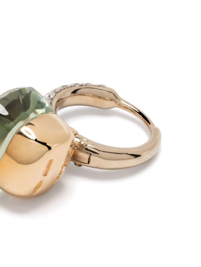 Pomellato Nudo ダイヤモンド＆プラシオライト ピアス 18Kローズゴールド＆ホワイトゴールド