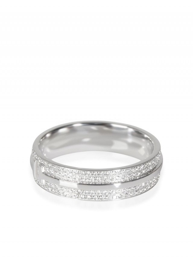 Tiffany & Co. Pre-Owned Tiffany T ダイヤモンド リング 18Kホワイトゴールド
