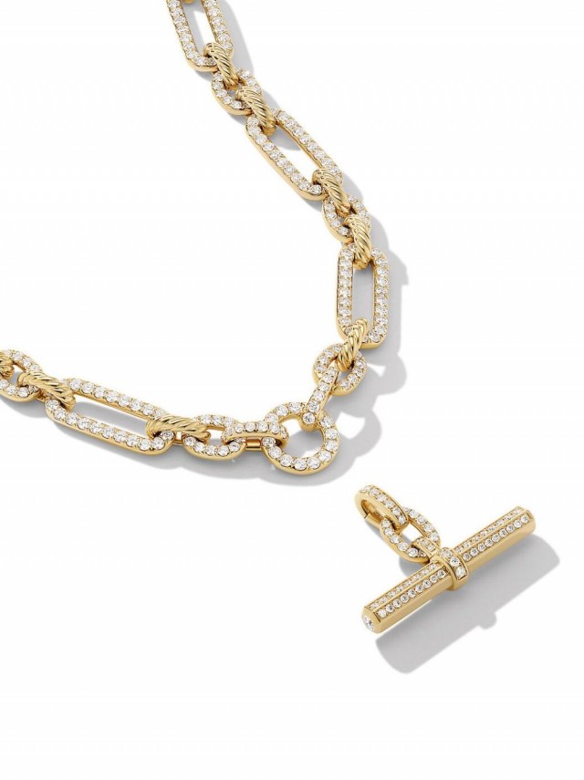David Yurman Lexington ダイヤモンド ペンダント 18Kイエローゴールド