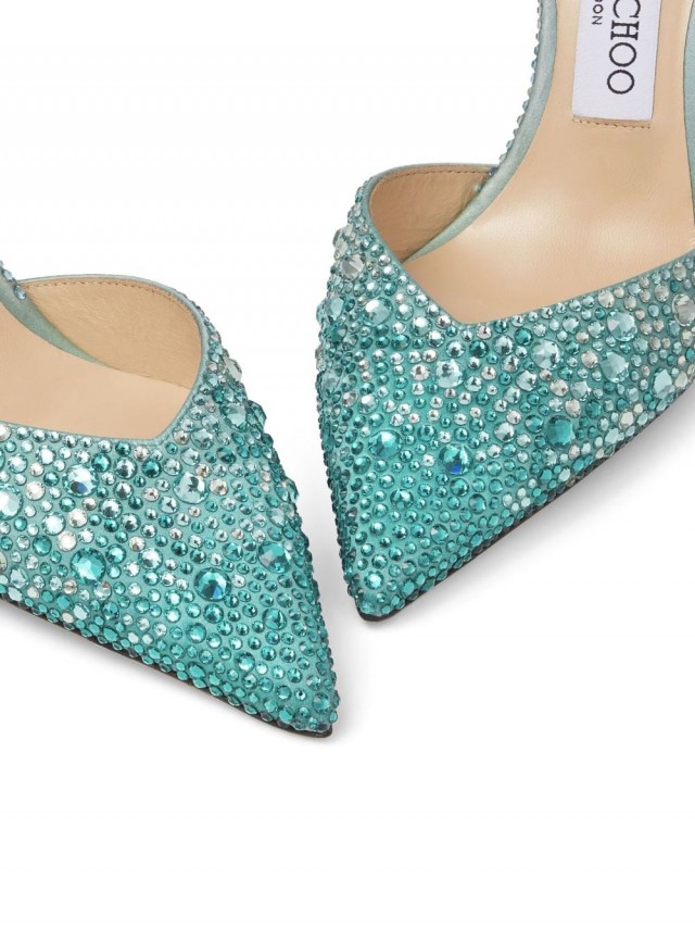 Jimmy Choo Saeda 100mm ビジュートリム パンプス