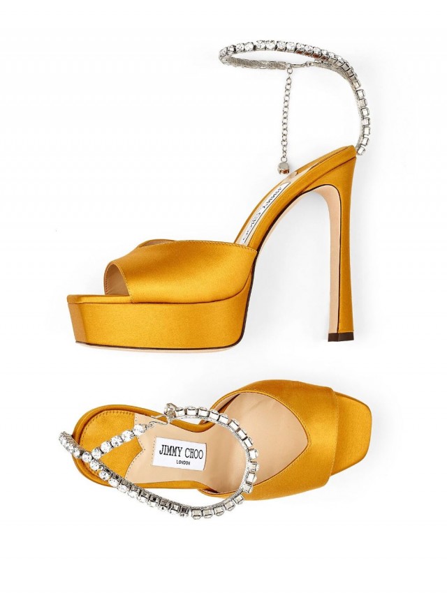 Jimmy Choo Saeda 125mm ビジュートリム サンダル