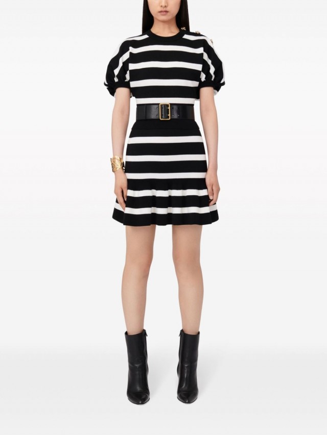 Alexander McQueen ストライプ パフスリーブ ブラウス