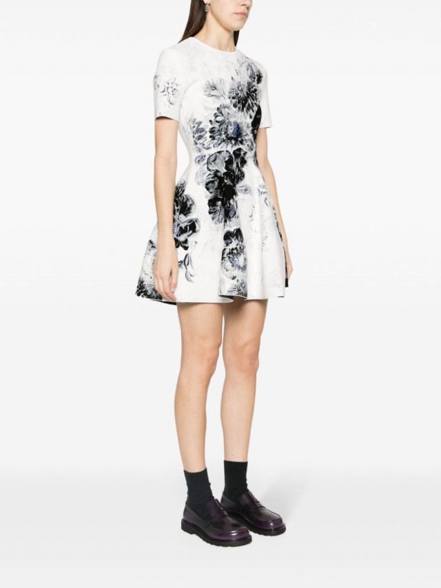 Alexander McQueen Chiaroscuro フローラル ミニドレス
