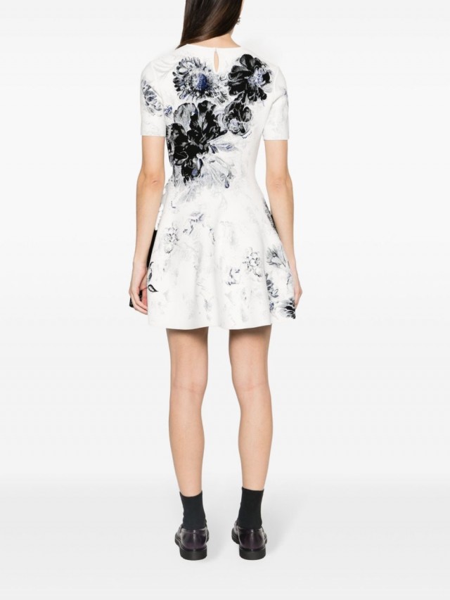 Alexander McQueen Chiaroscuro フローラル ミニドレス