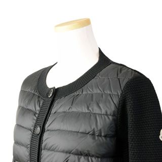 モンクレール:Moncler　2016年秋冬新作　レディース ニット+ダウンコンビ　ジャケット　 ブラック(999)