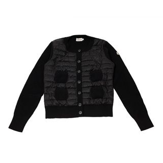 モンクレール:Moncler　2016年秋冬新作　レディース ニット+ダウンコンビ　ジャケット　 ブラック(999)