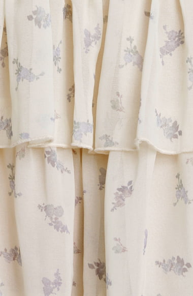 Ganni Floral Tiered Pleated Georgette Minidress | Nordstrom