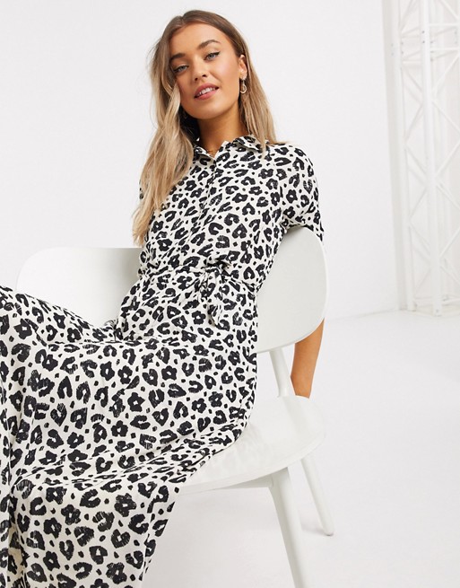 Fabienne Chapot Brizo leopard print midi shirt dress | ASOS