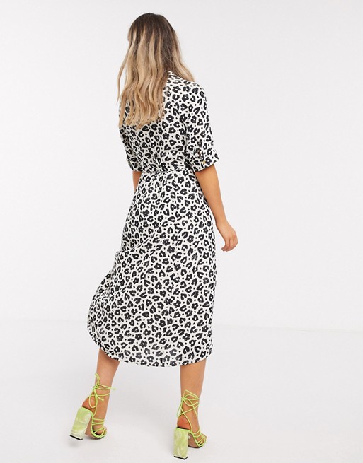 Fabienne Chapot Brizo leopard print midi shirt dress | ASOS