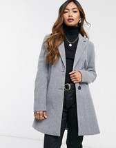 JDY longline coat in grey | ASOS