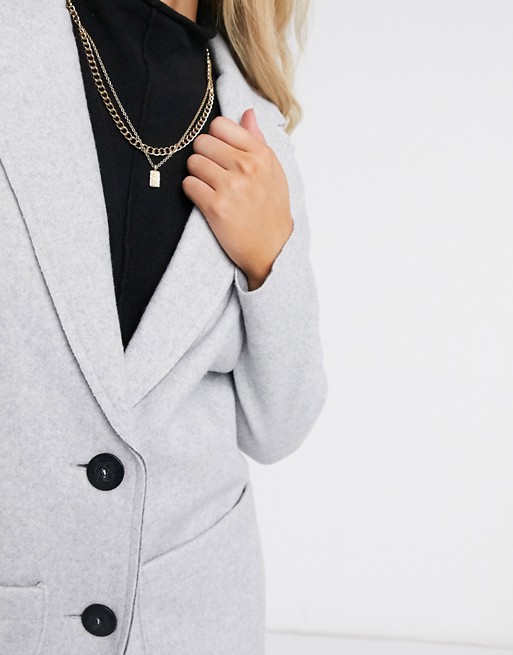 JDY longline coat in grey | ASOS