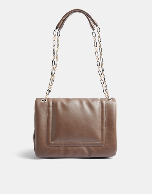 Topshop Puffy Shoulder bag in Chocolate | ASOS