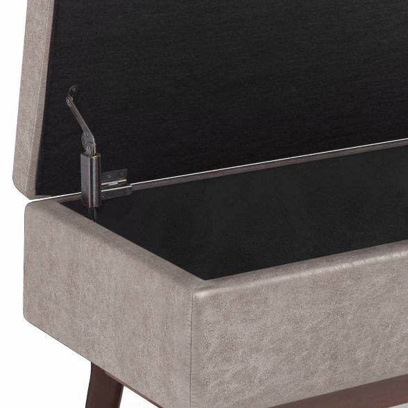 Small Ethan Rectangular Storage Ottoman Distressed Gray Taupe - Wyndenhall : Target