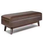 Small Ethan Rectangular Storage Ottoman Distressed Gray Taupe - Wyndenhall : Target