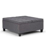Small Ethan Rectangular Storage Ottoman Distressed Gray Taupe - Wyndenhall : Target