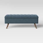 Small Ethan Rectangular Storage Ottoman Distressed Gray Taupe - Wyndenhall : Target