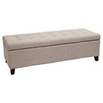 Small Ethan Rectangular Storage Ottoman Distressed Gray Taupe - Wyndenhall : Target