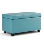 Small Ethan Rectangular Storage Ottoman Distressed Gray Taupe - Wyndenhall : Target