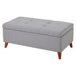 Small Ethan Rectangular Storage Ottoman Distressed Gray Taupe - Wyndenhall : Target