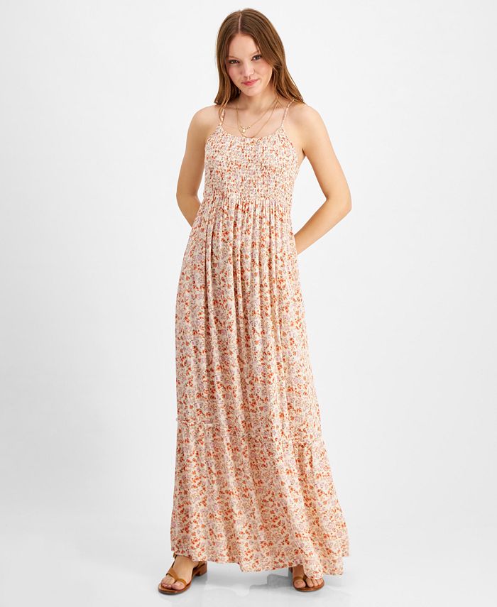 Hippie Rose Juniors' Smocked Tiered Maxi Dress & Reviews - Dresses - Juniors - Macy's