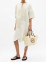Beige Anagram-logo leather-trim woven basket bag | Loewe | MATCHESFASHION US