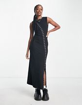 Object roll neck knitted midi dress in blue | ASOS