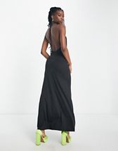 Object roll neck knitted midi dress in blue | ASOS
