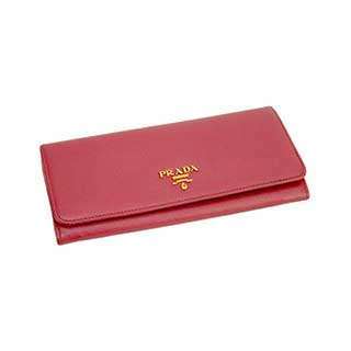 プラダ: prada SAFFIANO METAL 二つ折り長財布