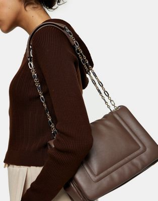 Topshop Puffy Shoulder bag in Chocolate | ASOS