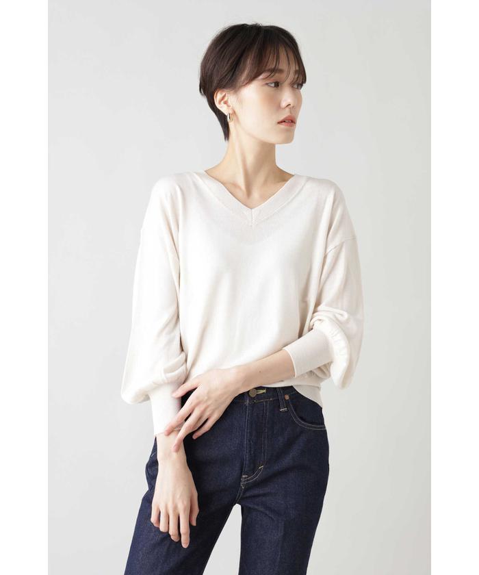 ライトウールカシミヤVネックニット(503339236) | エヌナチュラルビューティベーシック(N Natural Beauty Basic) - MAGASEEK