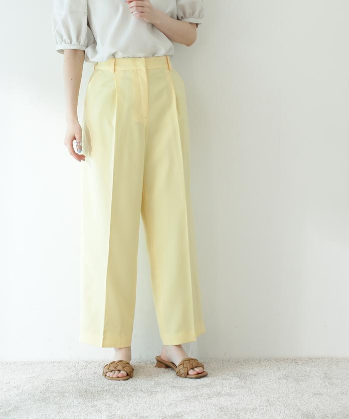 【セール】シャンブレーセンタープレスパンツ(504714134) | エヌナチュラルビューティベーシック(N Natural Beauty Basic) - MAGASEEK