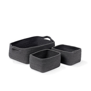【sodahl】ソダール　ゼンバスケットスクエア　ホワイト/グレイSödahl Zen Basket 3 pcs off white：デザインアクセス
