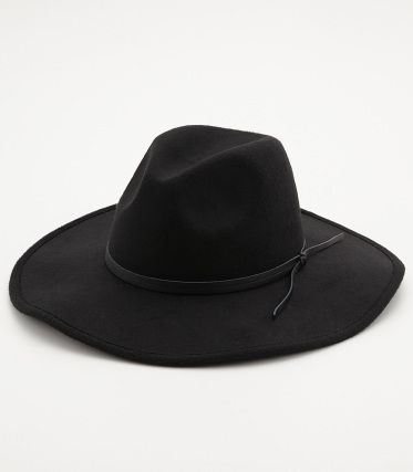 2WAY FAKE LEATHER RIBBON HAT