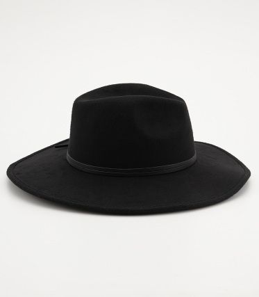 2WAY FAKE LEATHER RIBBON HAT