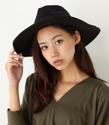 2WAY FAKE LEATHER RIBBON HAT