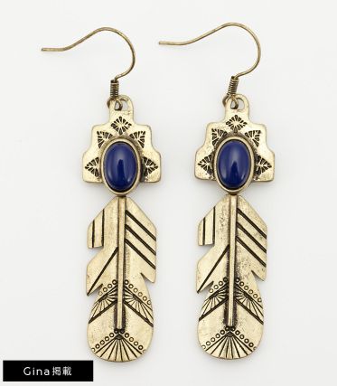 METAL FEATHER STONEピアス