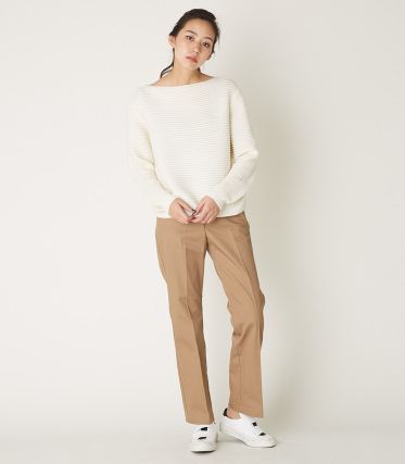 Boatneck box knit tops